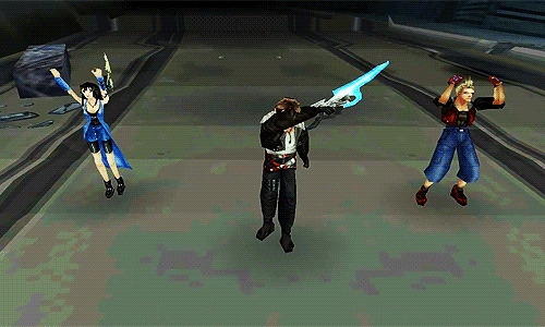 Squall-Rinoa-Zell-Victory-Poses-In-Final-Fantasy-8.gif